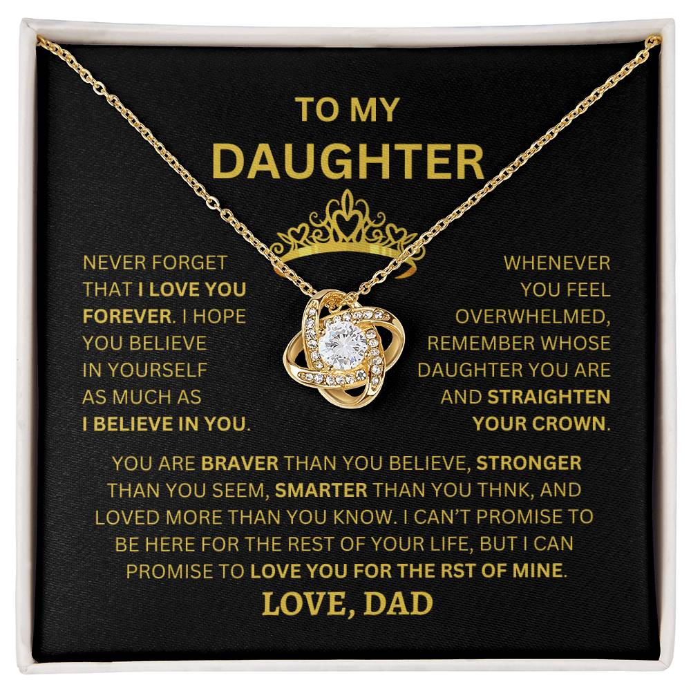To My Daughter | Never forget - Love Knot Necklace