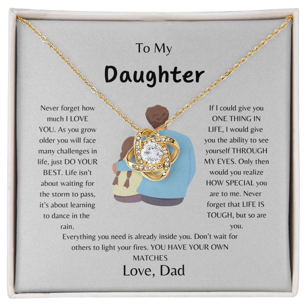 To My Daughter | Never Forget I Love You - Love Knot Necklace