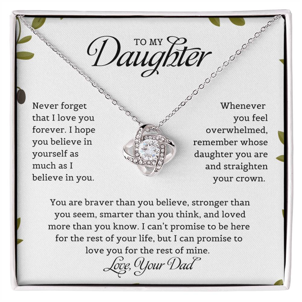 To My Daughter - Believe In Yourself - Love Knot Necklace - Foto 8