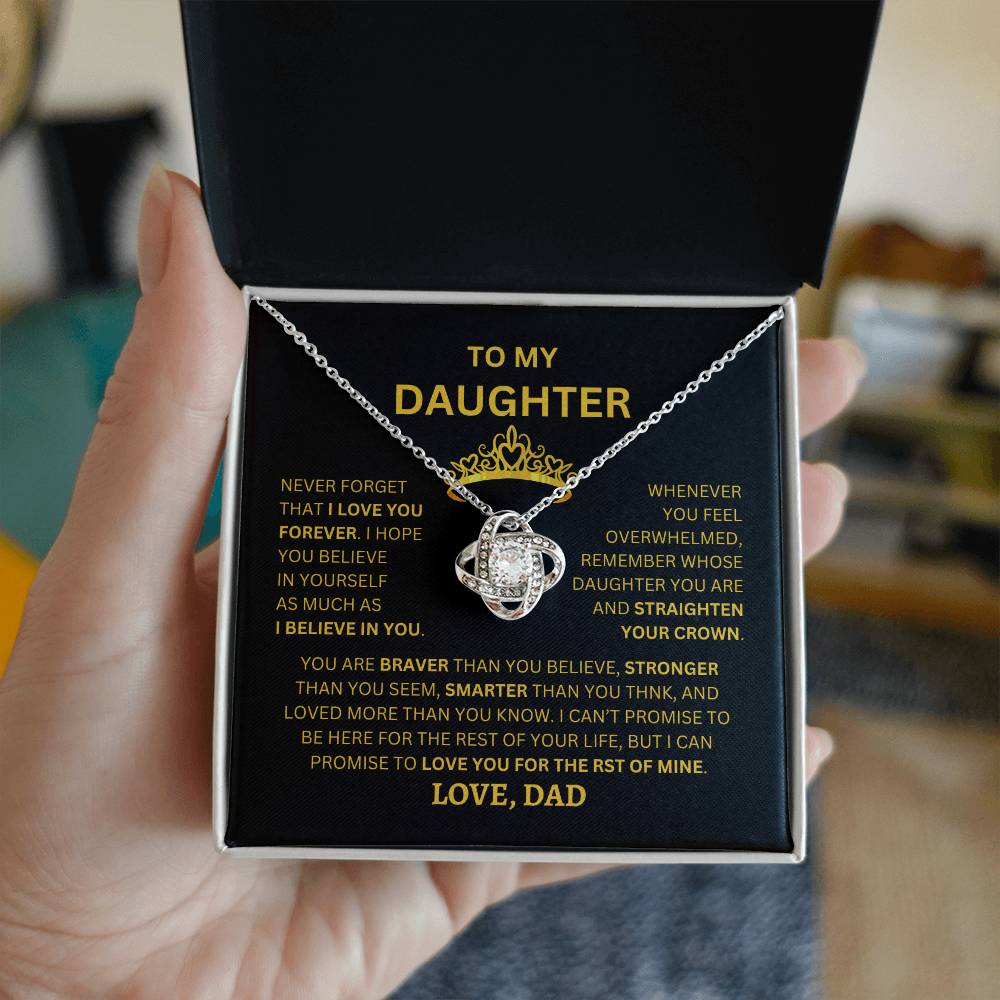 To My Daughter | Never forget - Love Knot Necklace