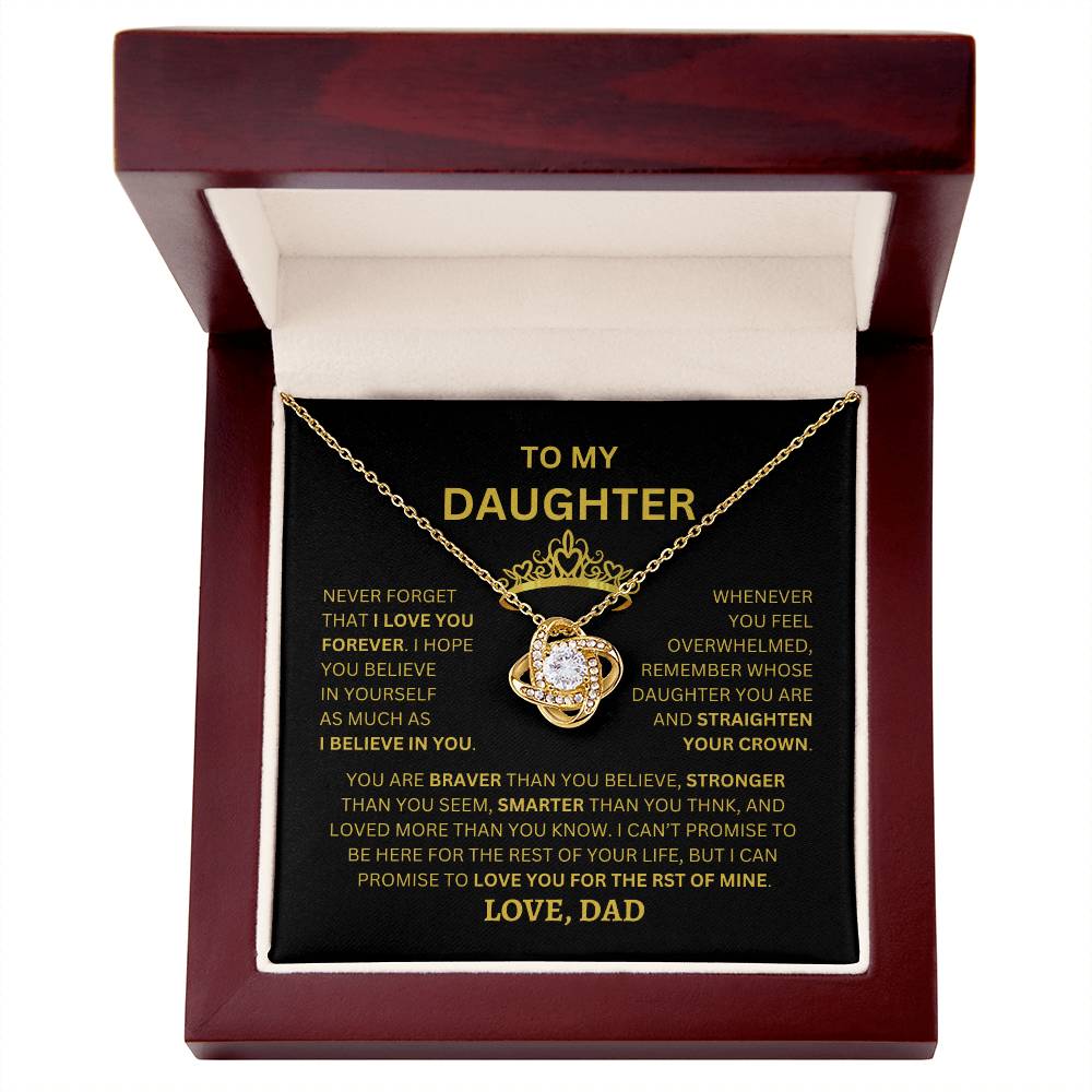 To My Daughter | Never forget - Love Knot Necklace