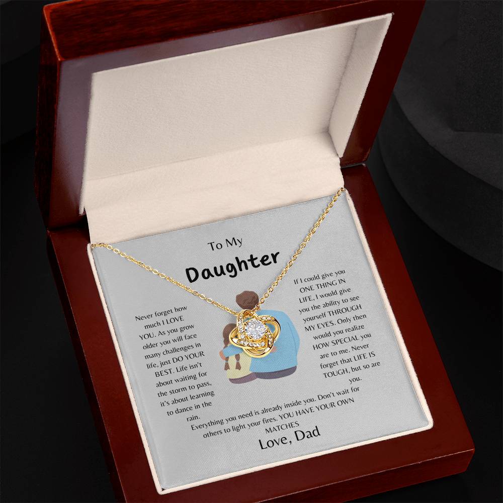 To My Daughter | Never Forget I Love You - Love Knot Necklace