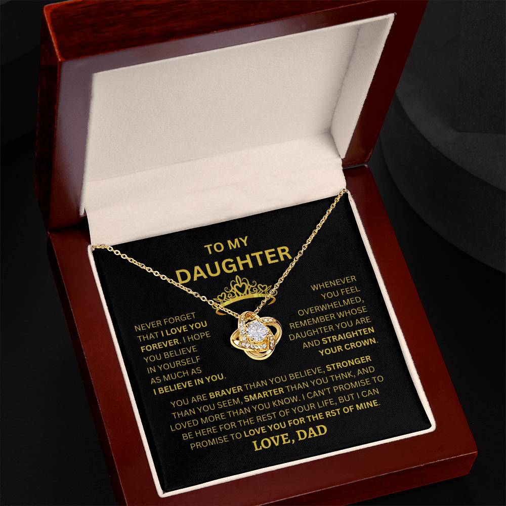 To My Daughter | Never forget - Love Knot Necklace