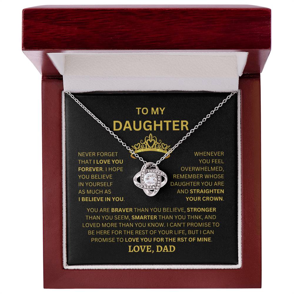 To My Daughter | Never forget - Love Knot Necklace