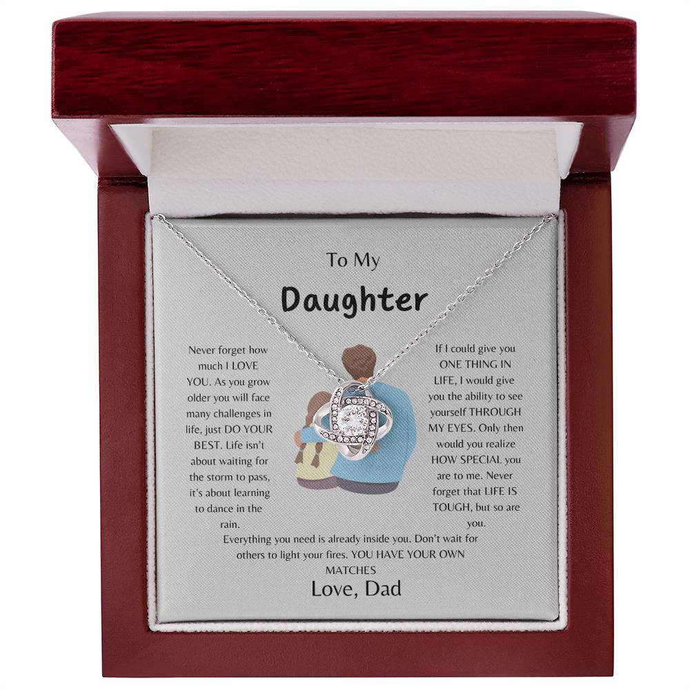 To My Daughter | Never Forget I Love You - Love Knot Necklace