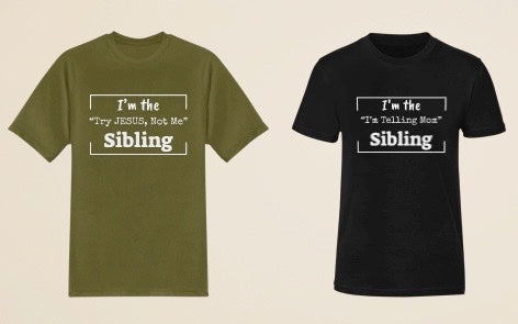 For Bro & Sis | Custom Sibling T-Shirt - Green | Black