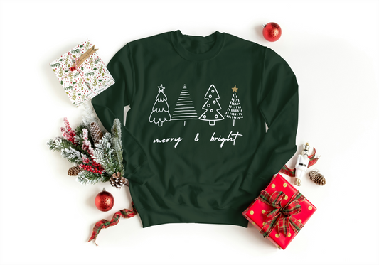 For Her | Merry & Bright | Hoodie |Cropped | Crewneck