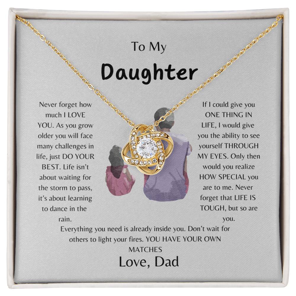 To My Daughter | Never Forget I Love You - Love Knot Necklace