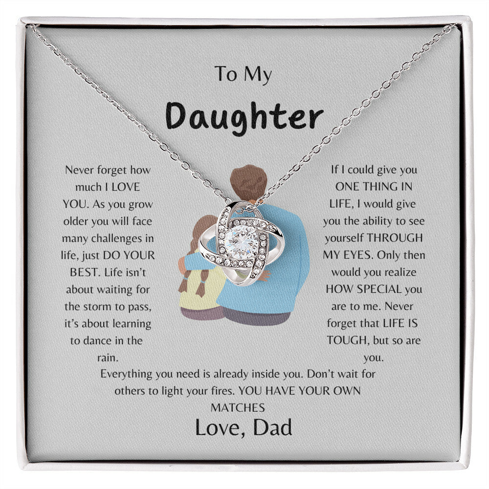 To My Daughter | Never Forget I Love You - Love Knot Necklace