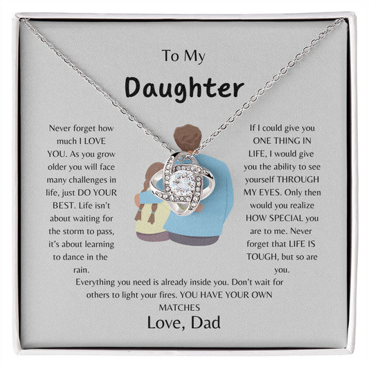 To My Daughter | Never Forget I Love You - Love Knot Necklace