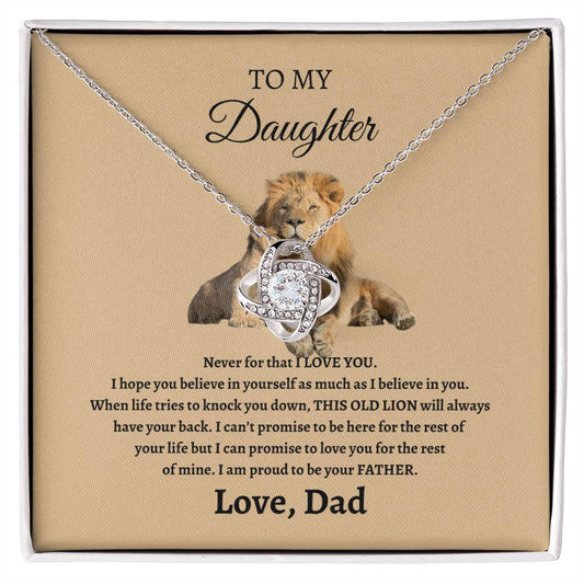 To My Daughter | Never Forget - Love Knot Necklace