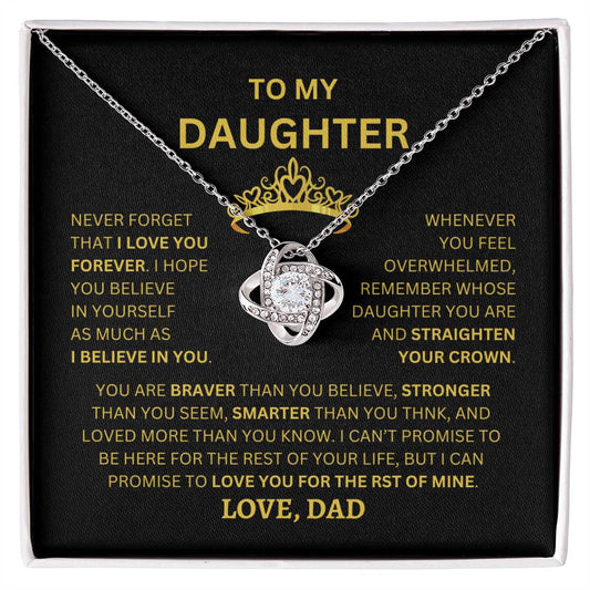 To My Daughter | Never forget - Love Knot Necklace