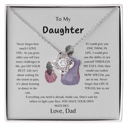 To My Daughter | Never Forget I Love You - Love Knot Necklace