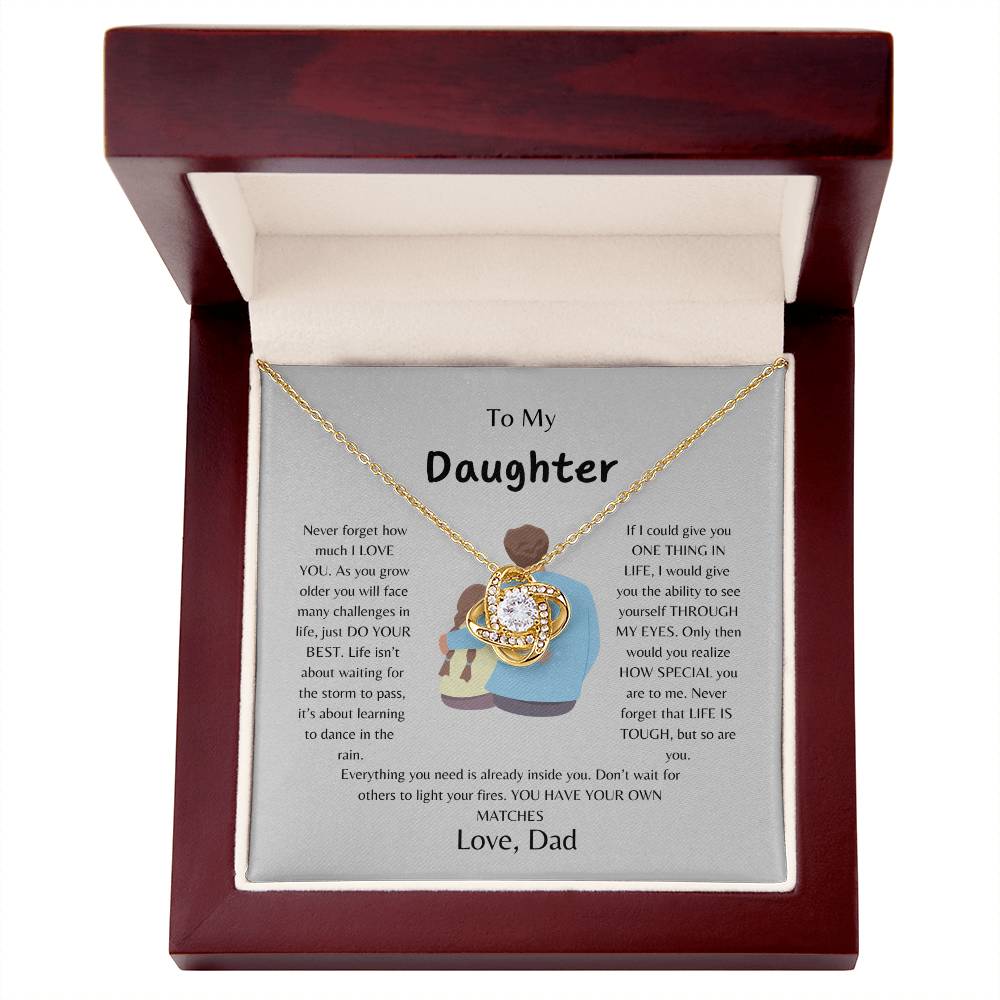 To My Daughter | Never Forget I Love You - Love Knot Necklace