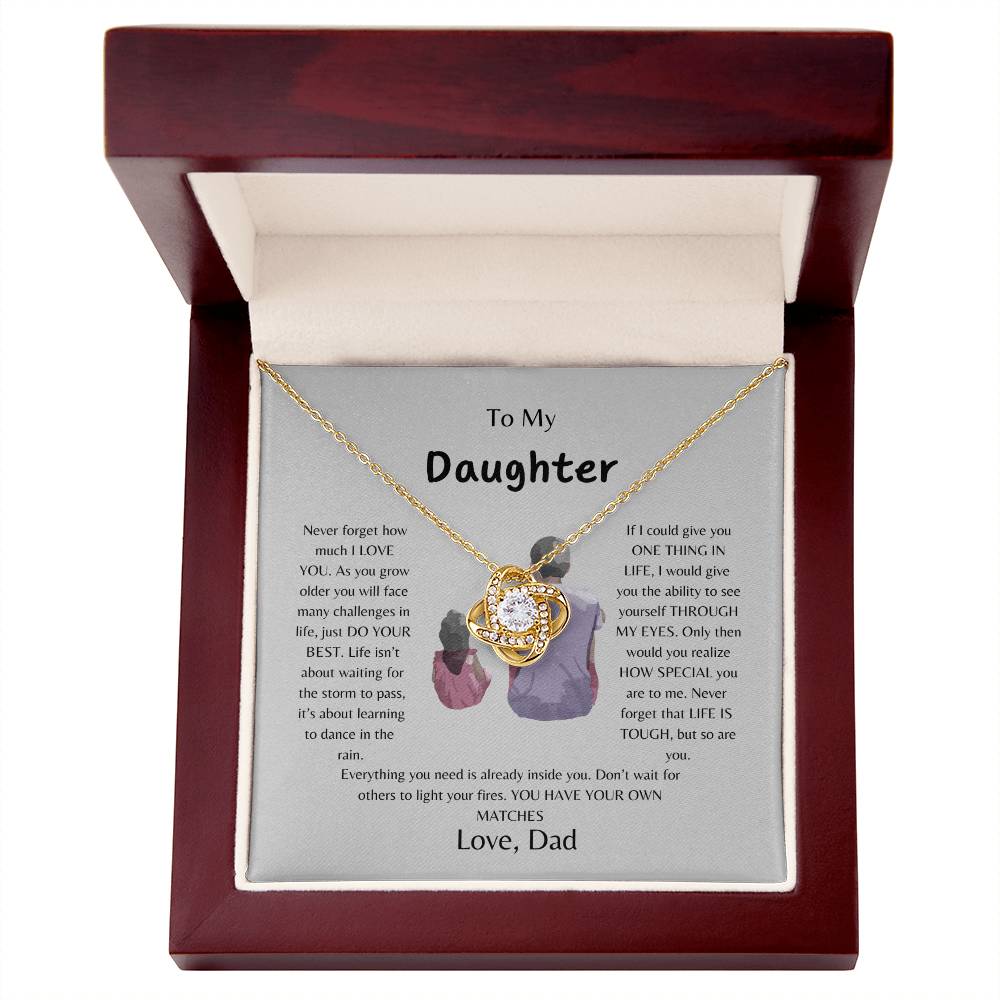 To My Daughter | Never Forget I Love You - Love Knot Necklace