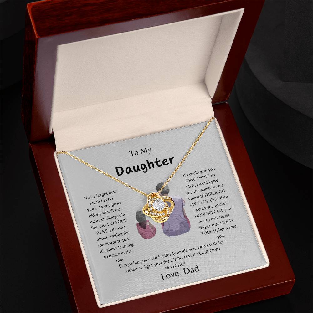 To My Daughter | Never Forget I Love You - Love Knot Necklace