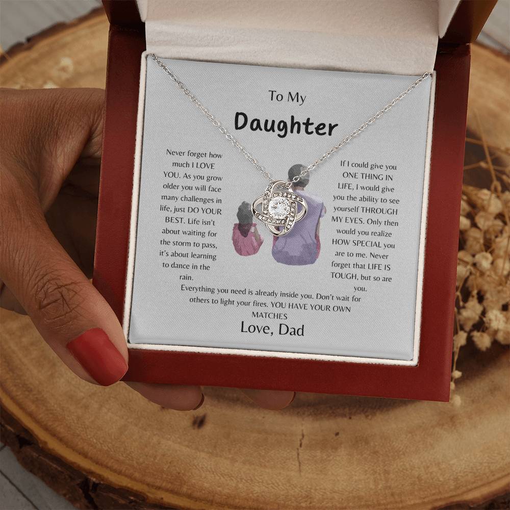 To My Daughter | Never Forget I Love You - Love Knot Necklace