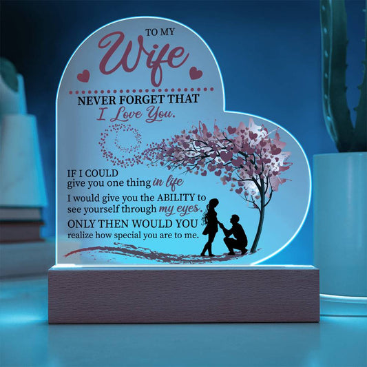 To My Wife | Printed Heart Acrylic Plaque